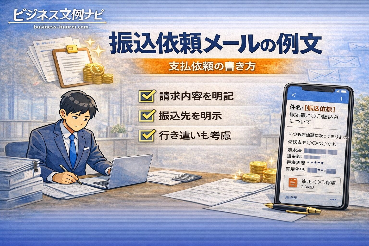 振込依頼メールの例文