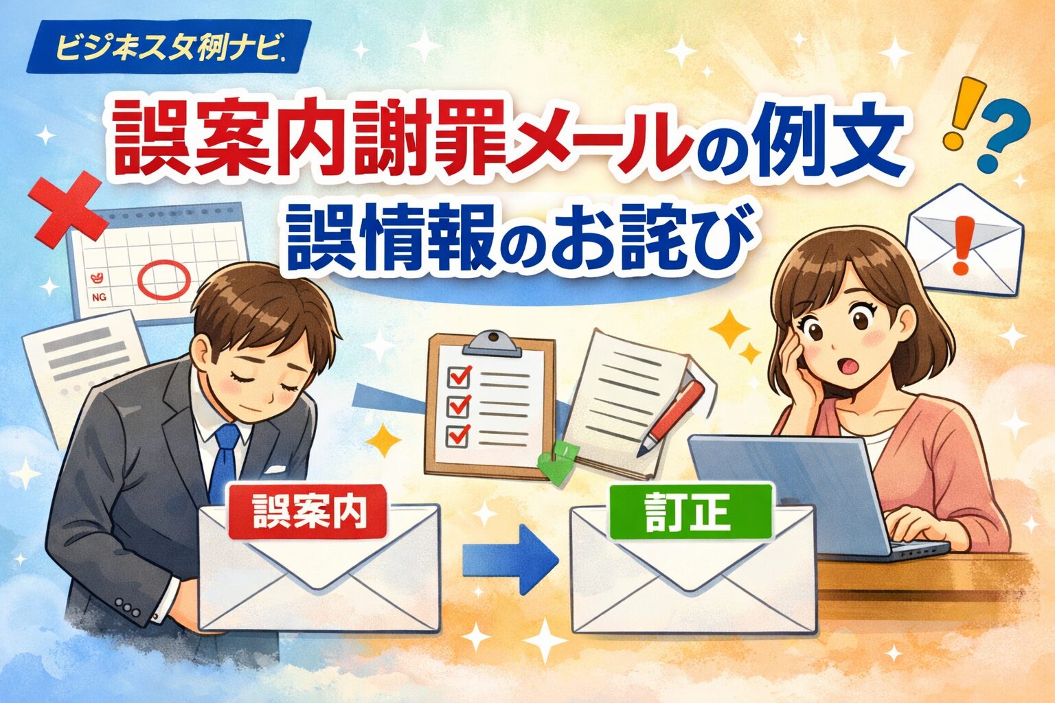 誤案内謝罪メールの例文