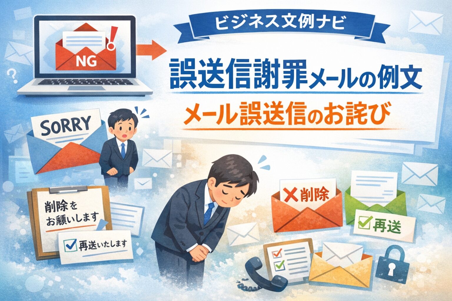 誤送信謝罪メールの例文