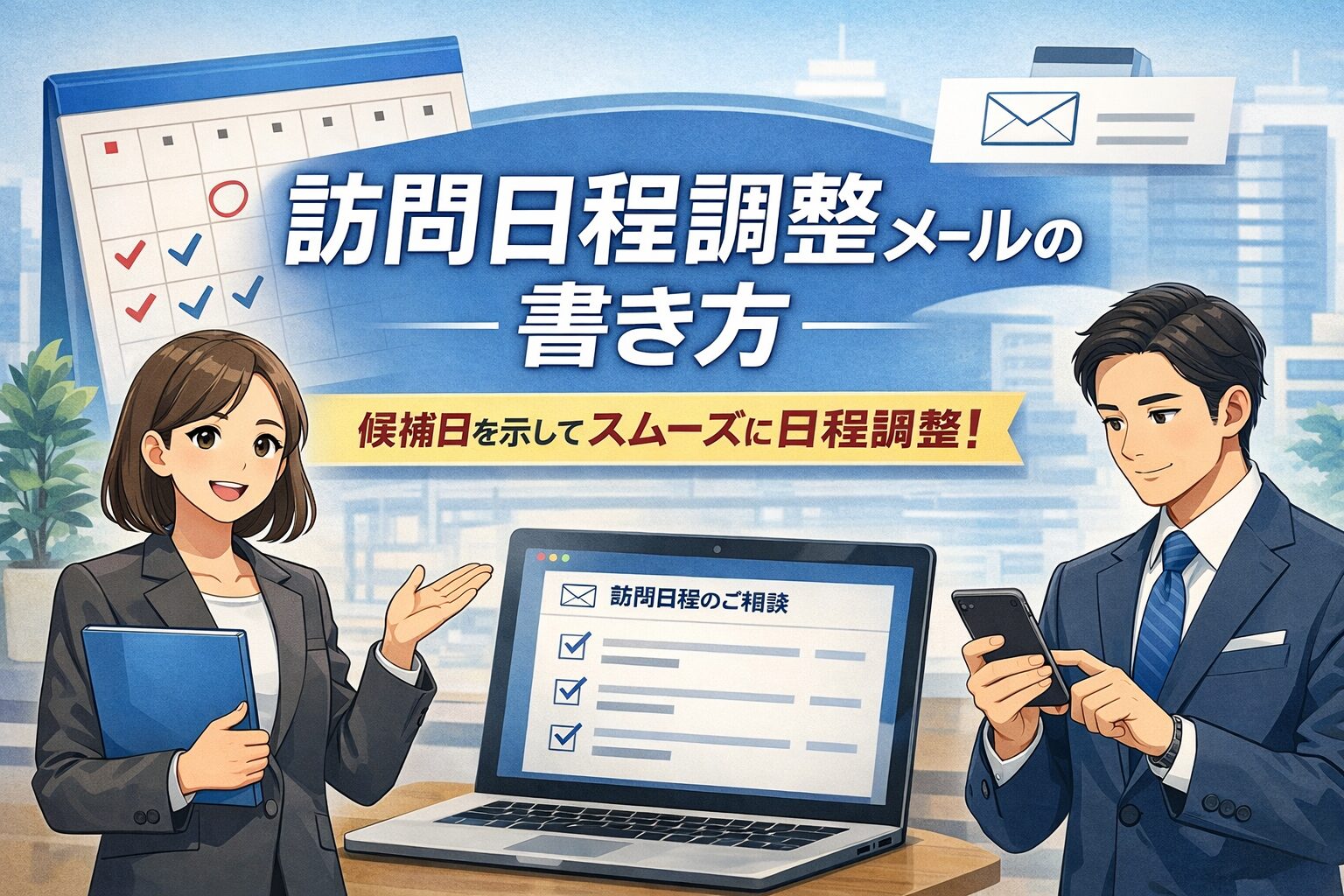 訪問日程調整メールの例文