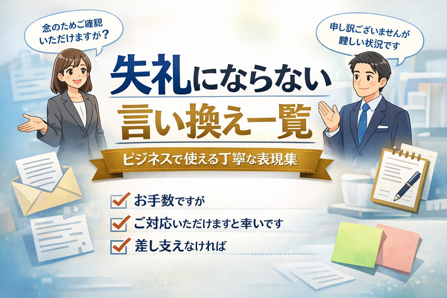 失礼にならない言い換え一覧100例