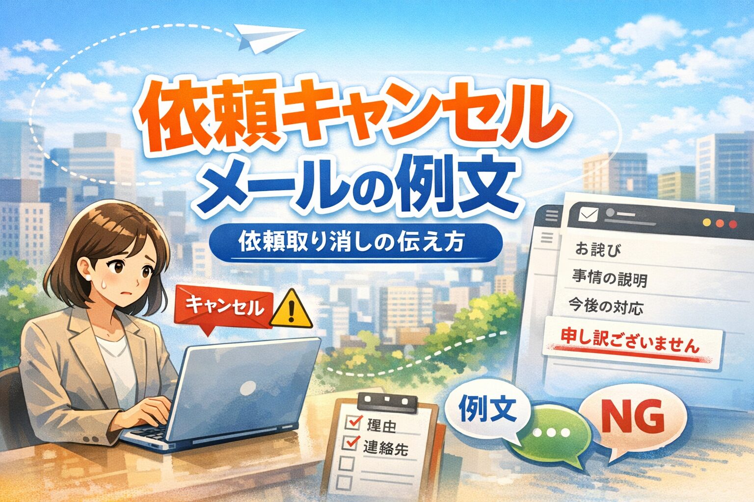 依頼キャンセルメールの例文