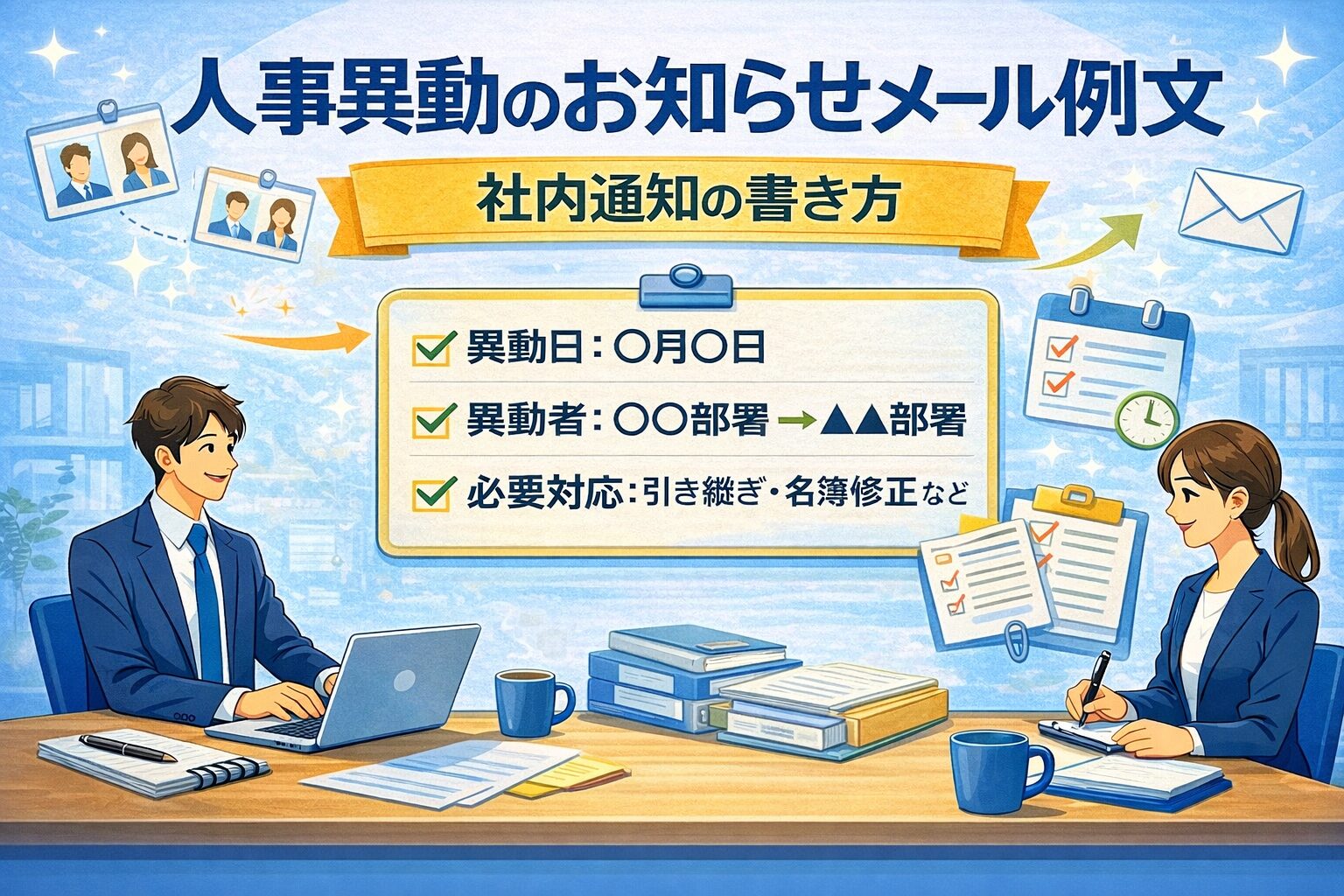 人事異動のお知らせメール