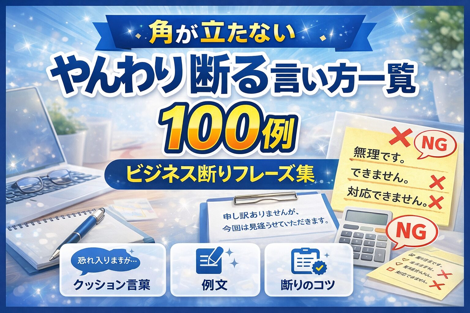 やんわり断る言い方一覧100例