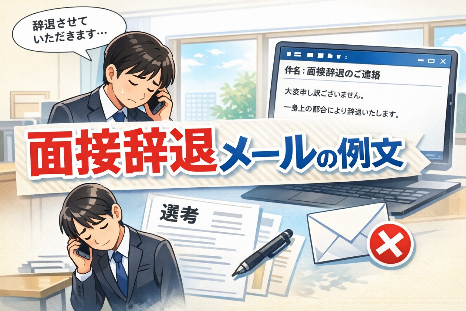 面接辞退メール