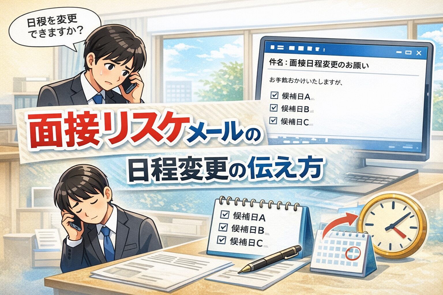 面接リスケメール