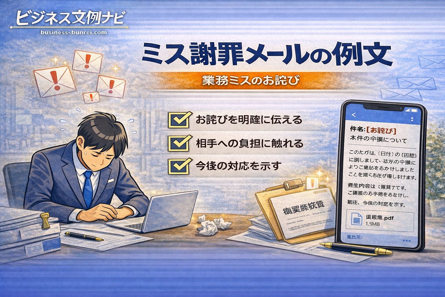 ミス謝罪メールの例文