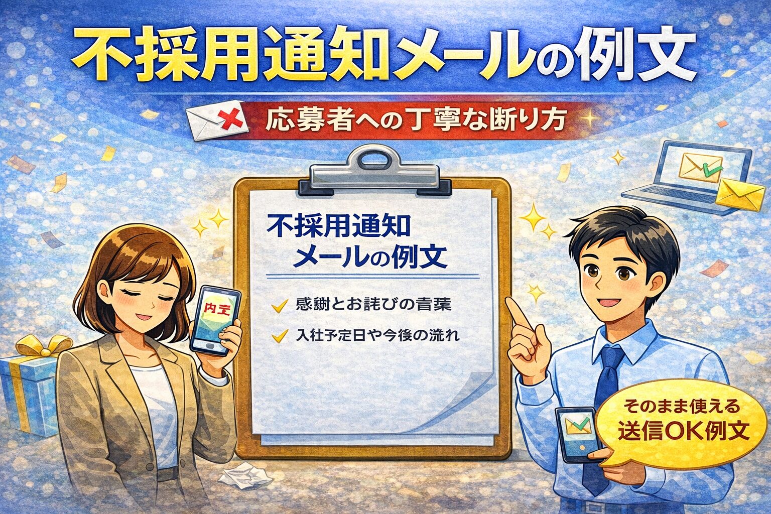 内定通知メールの例文