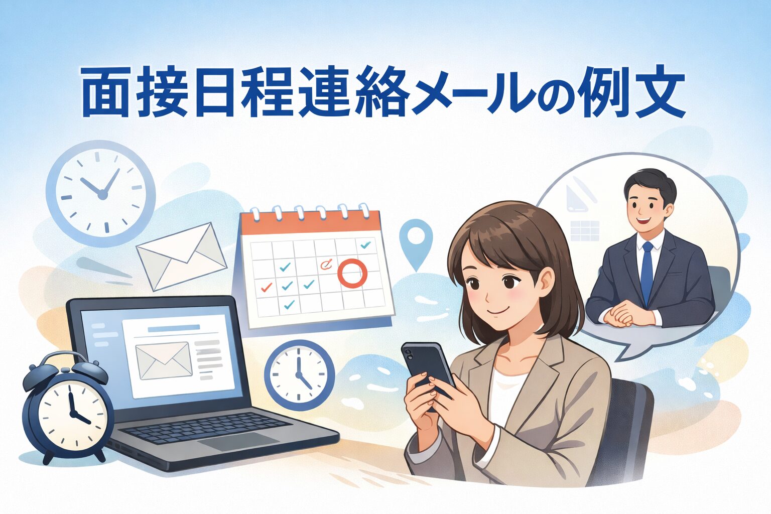 面接日程連絡メールの例文