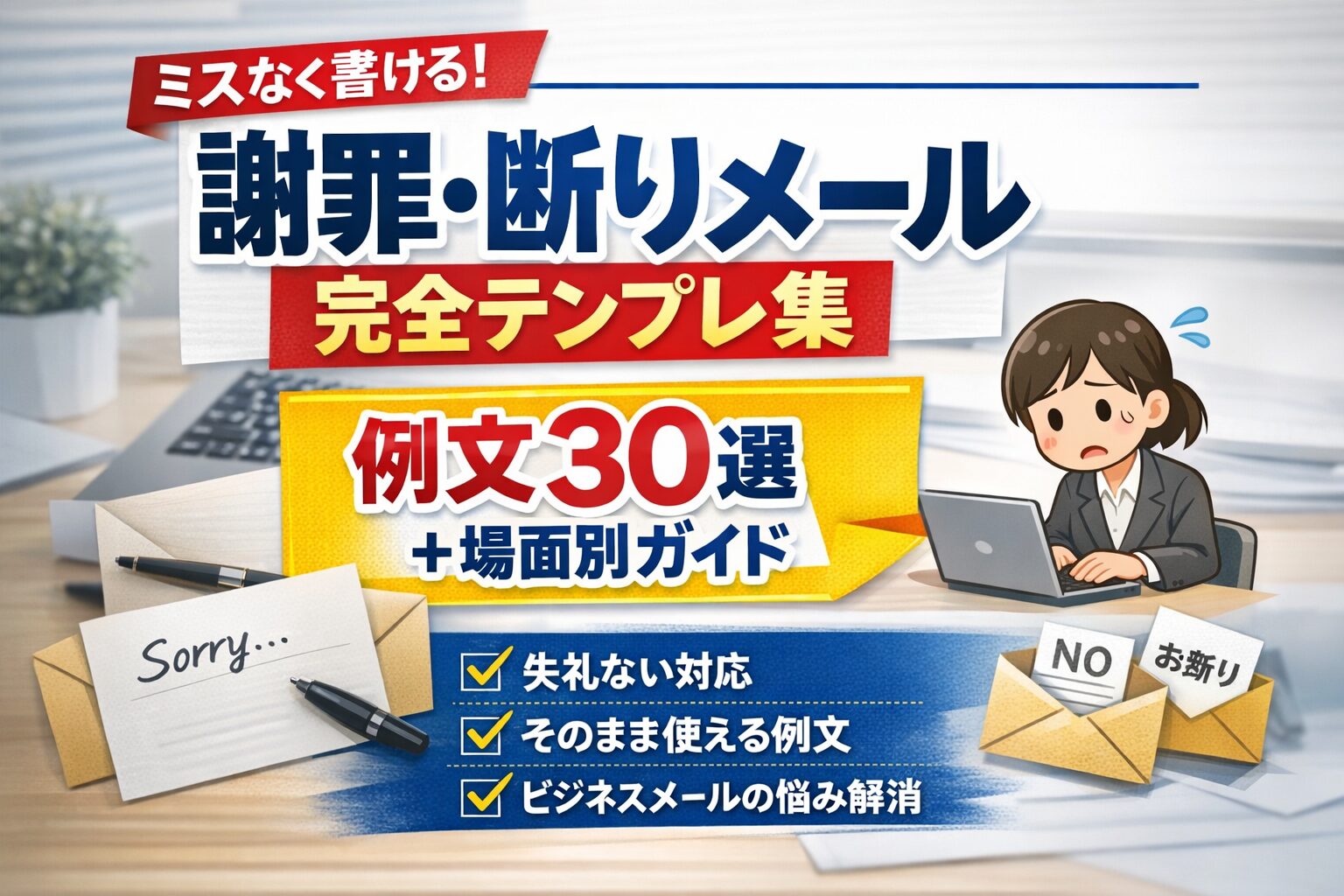 謝罪・断りメール完全テンプレ集