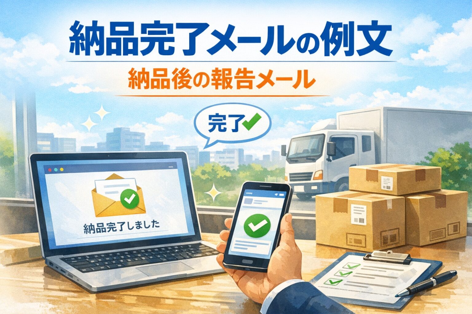 納品完了メールの例文