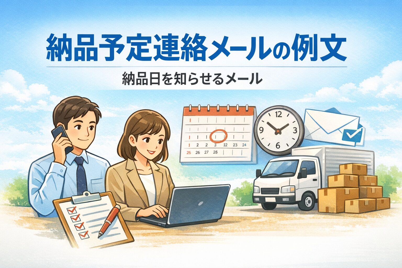 納品予定連絡メールの例文