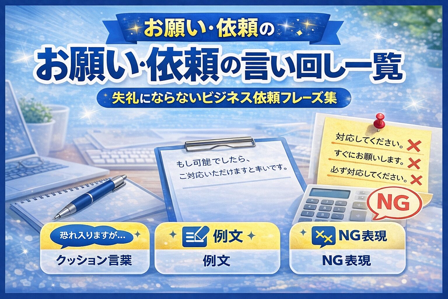 お願い・依頼の言い回し一覧100例