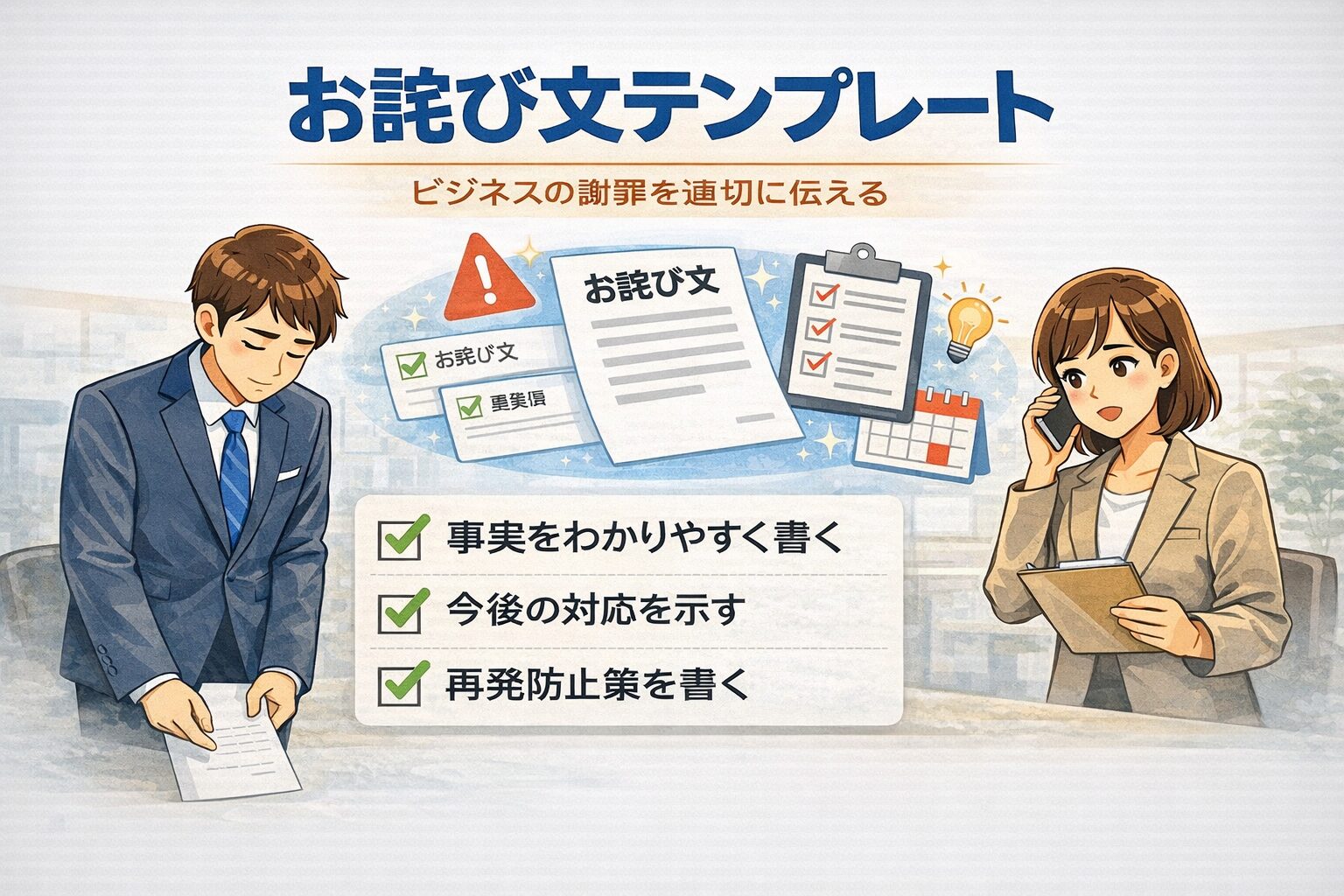 お詫び文テンプレート