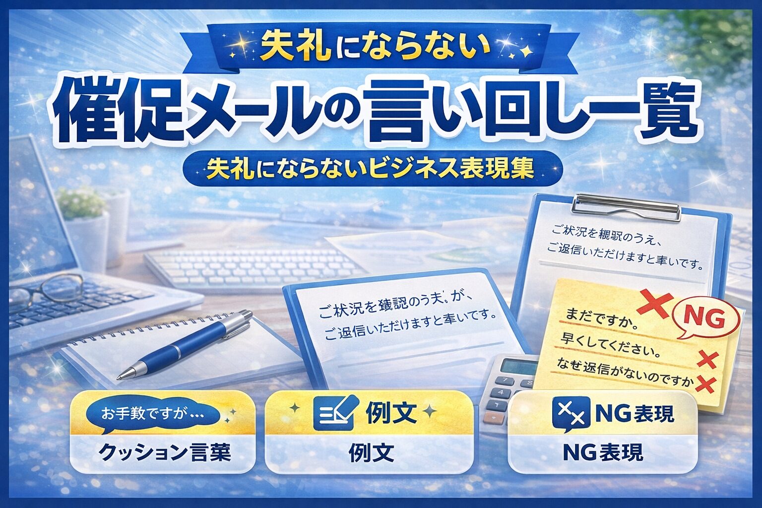 催促メールの言い回し一覧100例