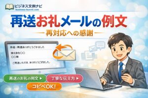 再送お礼メールの例文|再対応への感謝 | ビジネス文例ナビ