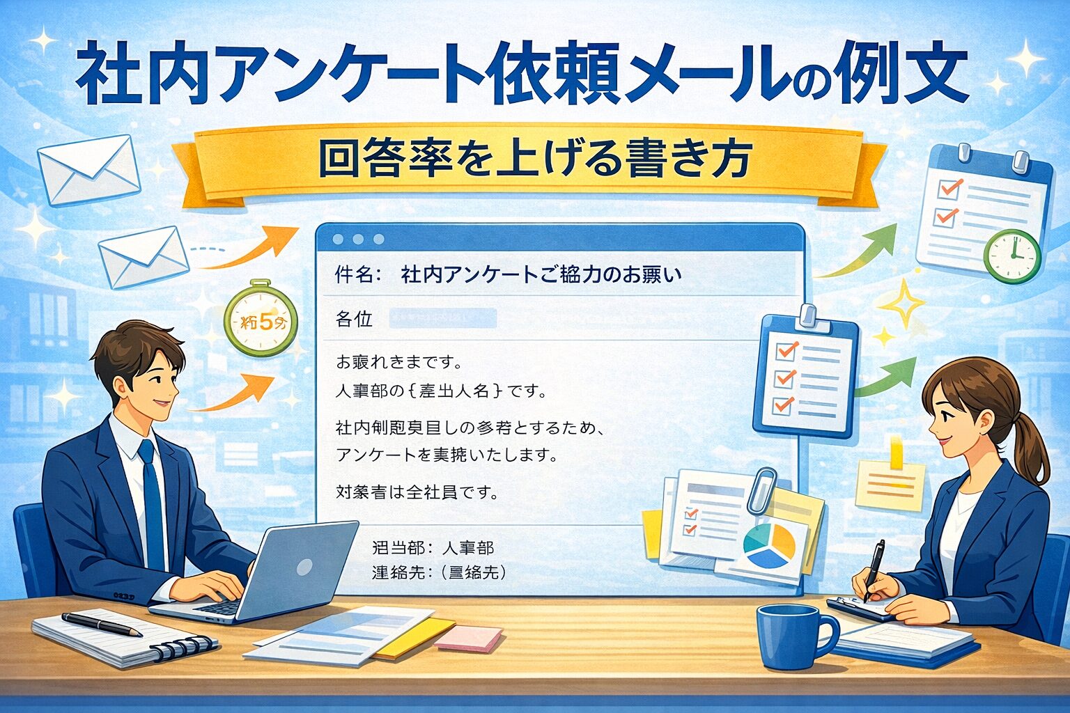 社内アンケート依頼メールの例文