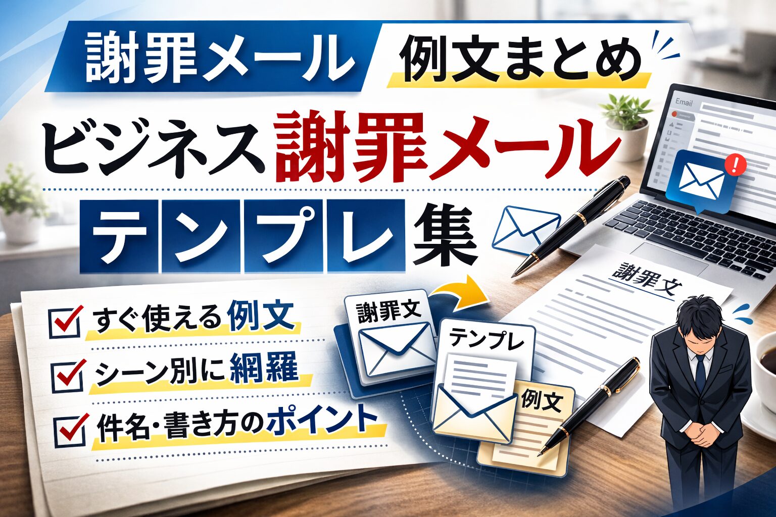 謝罪メール例文まとめ