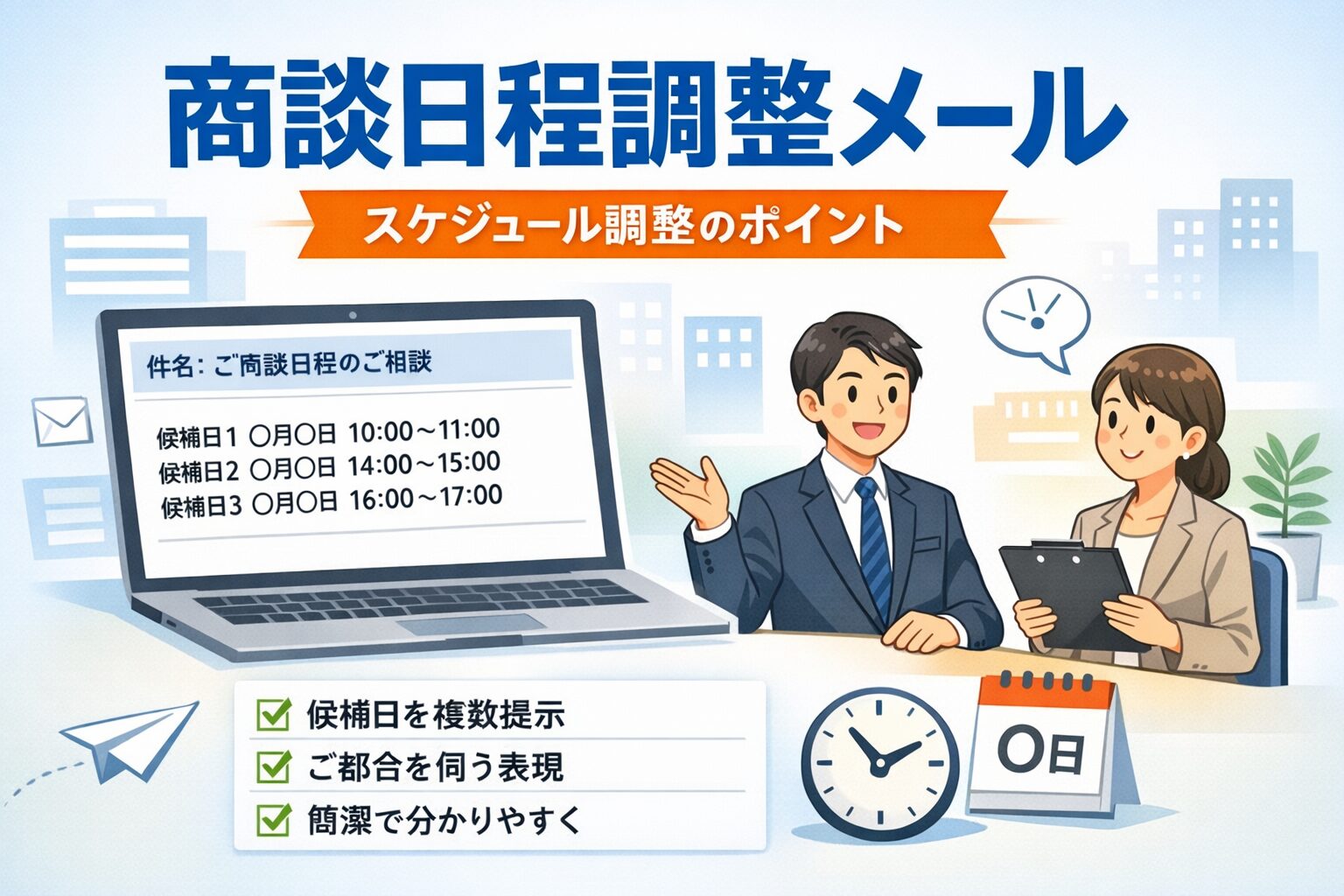商談日程調整メールの例文