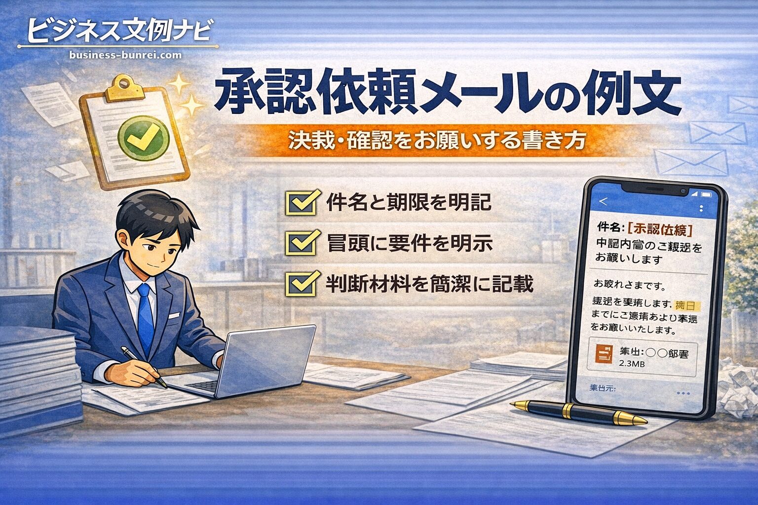 承認依頼メールの例文