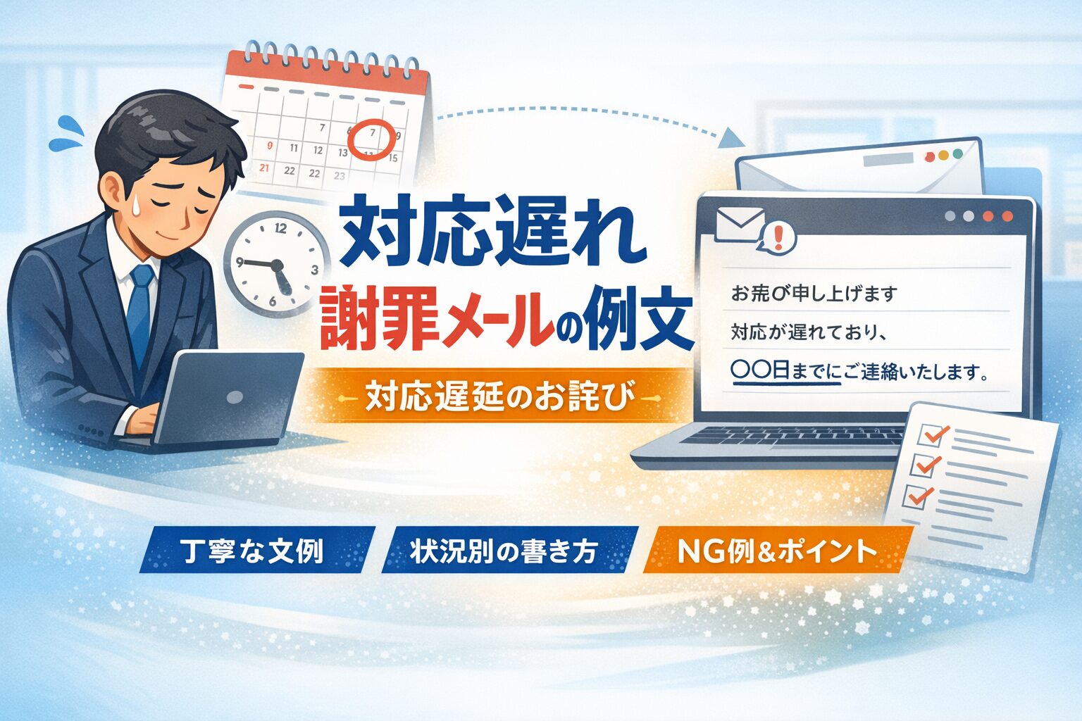 対応遅れ謝罪メールの例文