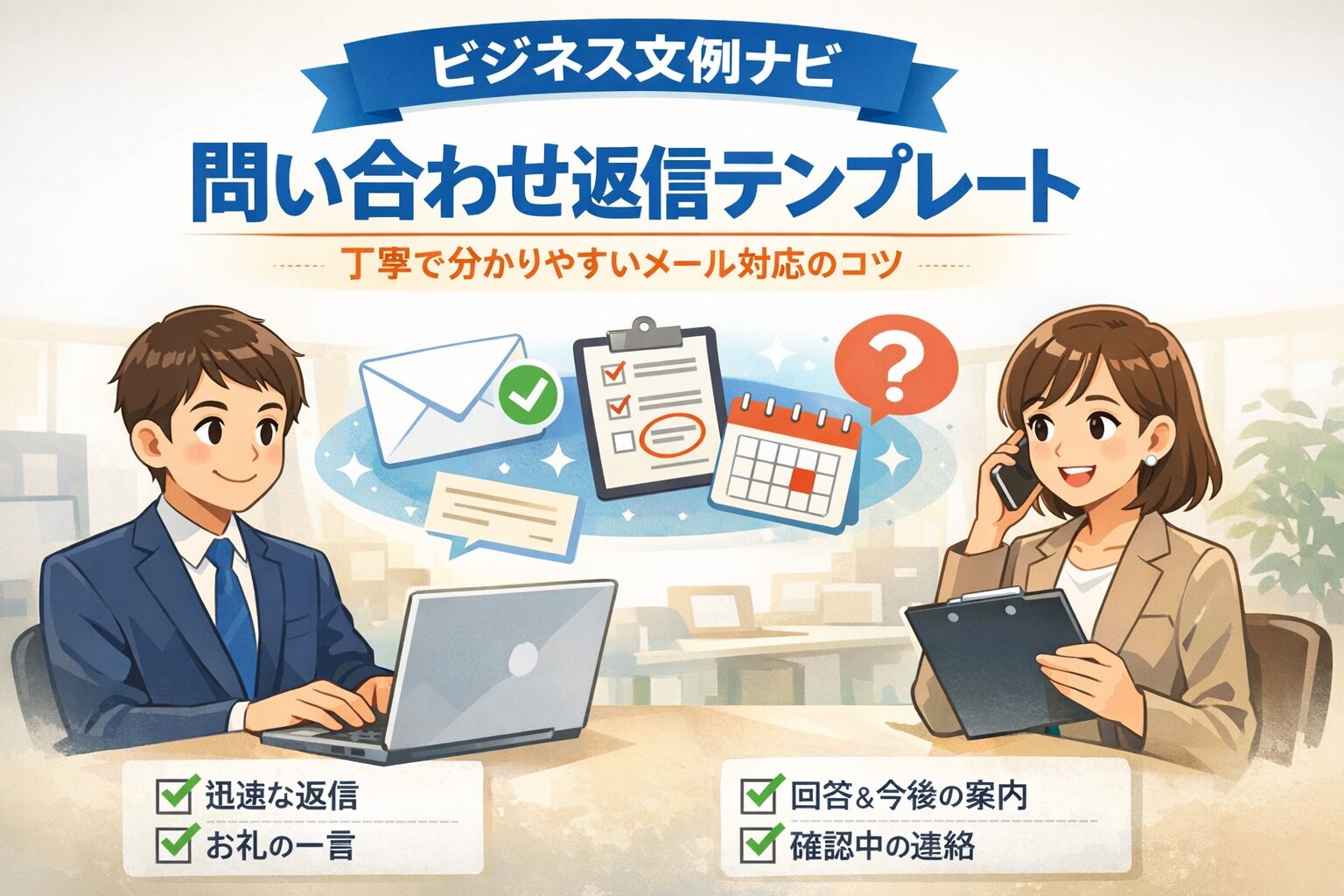 問い合わせ返信テンプレート