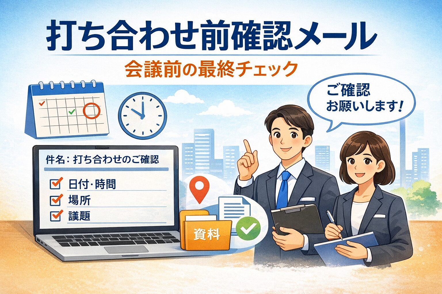 打ち合わせ前確認メールの例文
