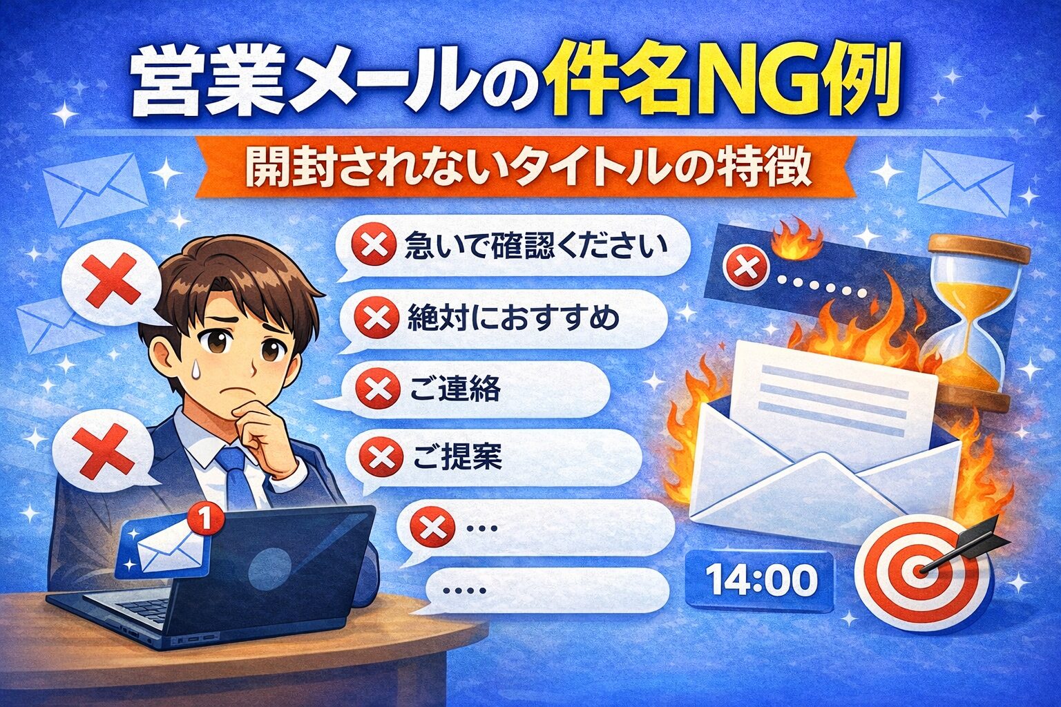 営業メールの件名NG例
