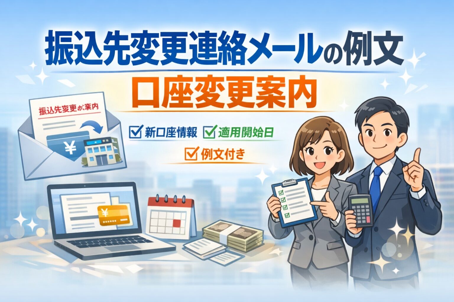 振込先変更連絡メールの例文