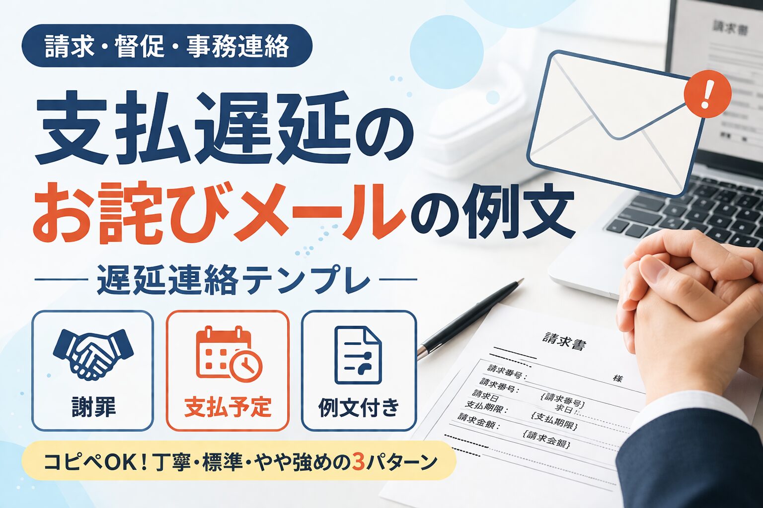 支払遅延のお詫びメールの例文