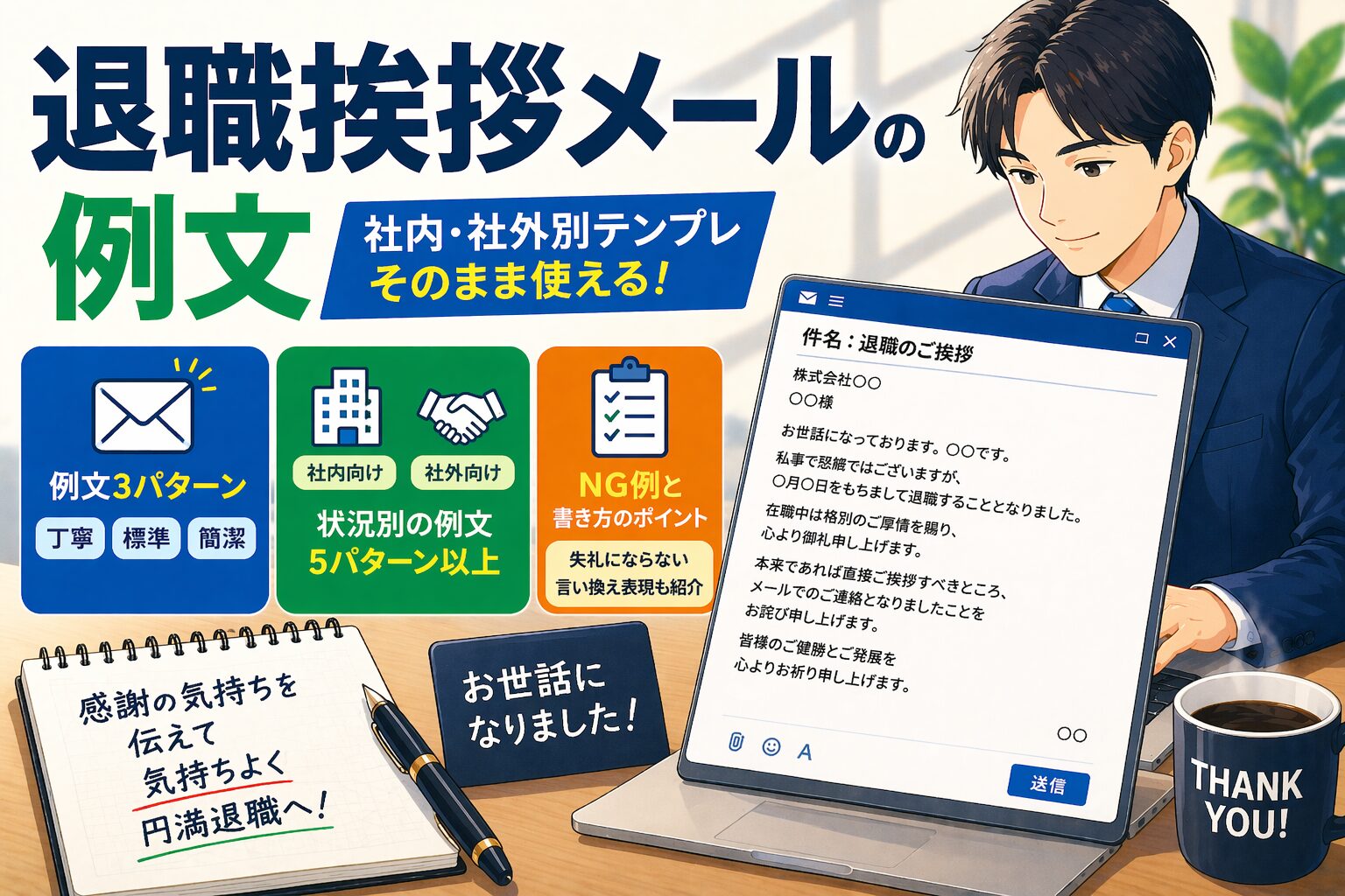 退職挨拶メールの例文