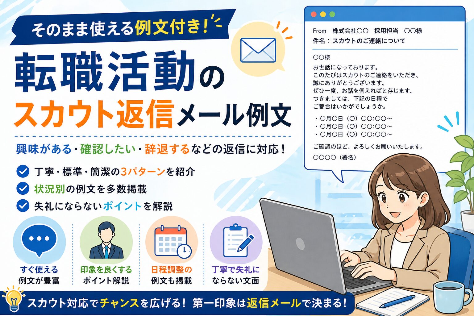 転職活動のスカウト返信メール例文