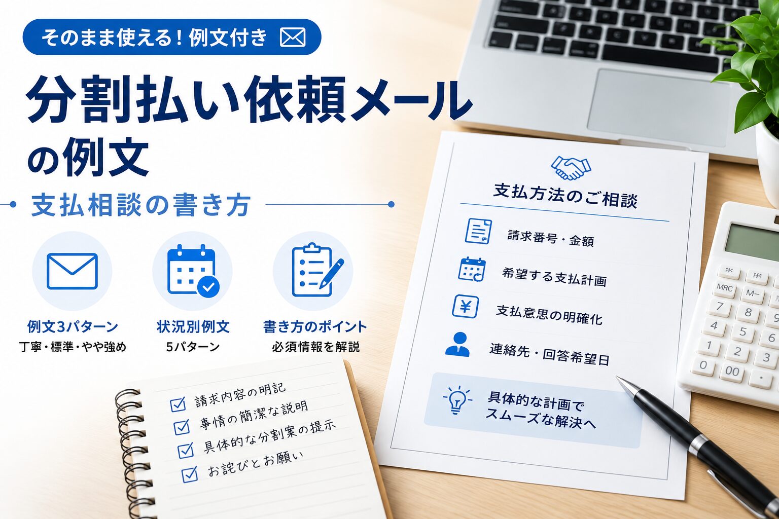 支払相談の書き方