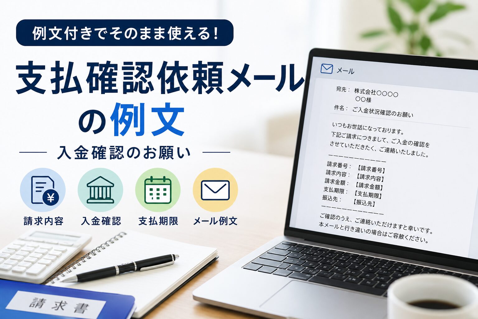 支払確認依頼メールの例文